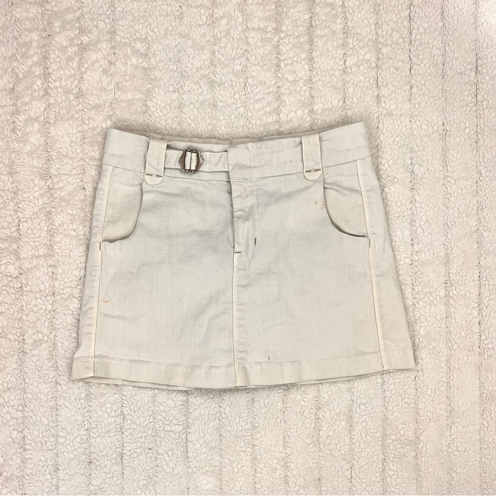 Vintage 90s/Y2k 7 For All Mankind off white mini skirt 🕊️🍂
